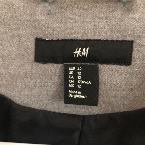 Short light grey pea coat size 12 - Picture 2 of 5